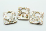 Natural Mother of Pearl Rectangle Shell Pendant 50-54mm (AP1461)