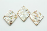 Natural Mother of Pearl Diamond Shell Pendant 66-70mm (AP1462)