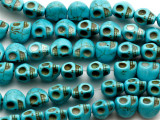 Turquoise Magnesite Skull Gemstone Beads 11mm (GS3432)