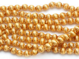 Ecuadorian Gold-Plated Glass Round Beads 3-4mm (EG15)