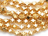 Ecuadorian Gold-Plated Glass Cross Beads 8mm (EG17)