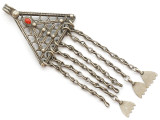 Afghan Tribal Silver Pendant - Amulet 101mm (AF221)