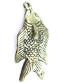 Silver Plated Brass Fish Amulet 59mm (AP1490)