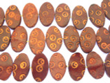 Red Oval Tabular Leather Beads 25mm (LB518)