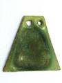 Chilean Green Triangular Clay & Fused Glass Pendant 37mm (AP1568)