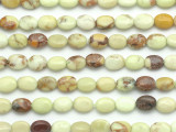 Lemon Chrysoprase Oval Tabular Gemstone Beads 7mm (GS3538)