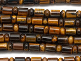 Tiger Eye Cylinder & Rondelle Gemstone Beads 3-9mm (GS3503)