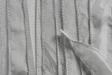 Gray Hand Stitched Silk Ribbon 42" (SK3023)