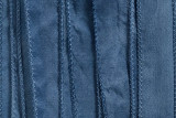 Denim Blue Hand Stitched Silk Ribbon 42" (SK3027)