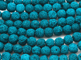 Teal Blue Lava Rock Round Beads 10mm (LAV112)