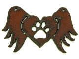 Winged Paw Print - Rustic Iron Pendant (IR183)