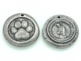 Paw Print & St. Francis of Assisi - Wax Seal Charm 20mm (PW741)