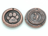 Copper Paw Print & St. Francis of Assisi - Wax Seal Charm 20mm (PW742)