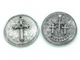 Blessed - Cross Pewter Pendant 32mm (PW697)