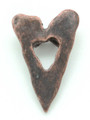 Copper Ripple Heart Pewter Pendant 38mm (PW703)