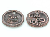 Copper Wild and Free - Wax Seal Charm 24mm (PW706)