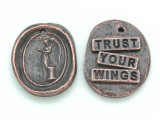 Copper Trust Your Wings - Wax Seal Charm 21mm (PW716)