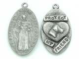 Protect My Friend - St. Francis Assisi Pewter Charm 33mm (PW725)