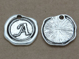 A - Wax Seal Stamp - Pewter Charm 18mm (PW758)