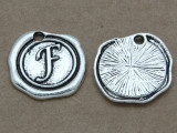 F - Wax Seal Stamp - Pewter Charm 18mm (PW763)