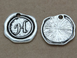 H - Wax Seal Stamp - Pewter Charm 18mm (PW765)