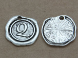 Q - Wax Seal Stamp - Pewter Charm 18mm (PW774)