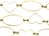Brass Oval & Heart Link Chain 24mm - 36"  (CHAIN80)
