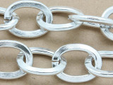 Silver Plated Aluminum Flat Oval Link Chain 25mm - 36"  (CHAIN33)