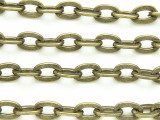 Antique Brass Plated Iron Flat Oval Link Chain 10mm - 36"  (CHAIN58)