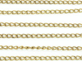 Brass Plated Iron Curb Chain 4mm - 36"  (CHAIN68)