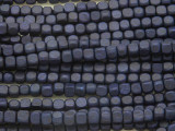 Navy Blue Cube Wood Beads 4mm (WD890)
