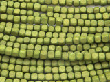Olive Green Cube Wood Beads 4mm (WD891)