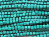 Teal Cube Wood Beads 4mm (WD892)
