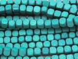Teal Cube Wood Beads 6mm (WD910)