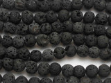 Black Polished Lava Rock Round Beads 10mm (LAV90)