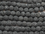Black Natural Lava Rock Round Beads 10mm (LAV91)