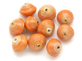 Orange Recycled Paper Beads 9mm (PA40)