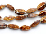 Brown Leaf 4-Sided Shell Beads 27mm (SH426)