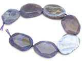 Purple Agate Slab Gemstone Beads 48-56mm (AS671)