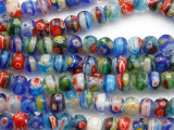 Millefiori Rondelle Lampwork Glass Beads 10mm (LW1569)