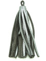 Metallic Silver Leather Tassel - Small 4" (LR50)