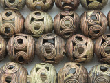 Ornate Brass Round Beads 18mm - Ghana (ME5684)