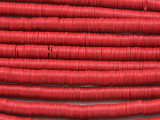 Red Vinyl Disc Beads 6mm (VY193)