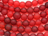 Red Round Glass Trade Beads 9-10mm - Nigeria (AT7032)