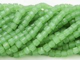 Celedon Green Cube Crystal Glass Beads 4mm (CRY182)