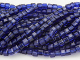 Dark Blue Cube Crystal Glass Beads 4mm (CRY183)