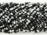 Black & Silver Crystal Glass Beads 4mm (CRY201)