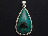 Sterling Silver & Chrysocolla Pendant 45mm (GSP790)