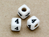 Ceramic Alphabet Bead "4" - 6mm (CER14)