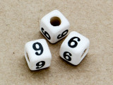 Ceramic Alphabet Bead "6 or 9" - 6mm (CER16)